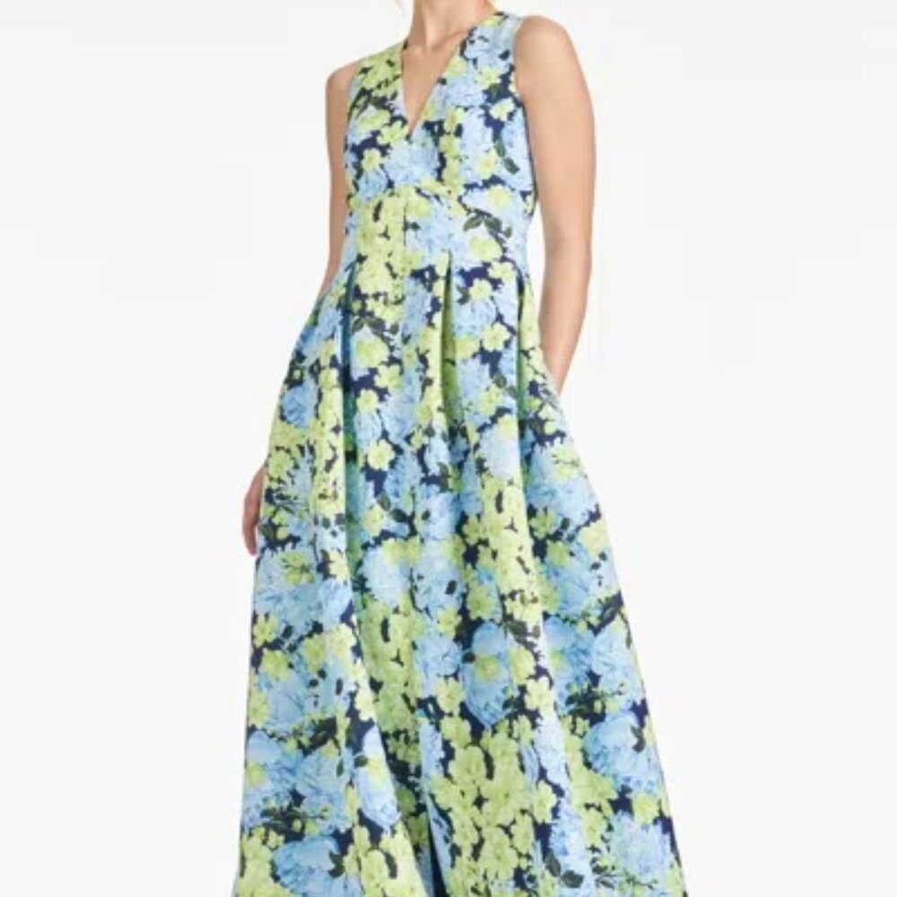 Sachin & Babi Garden Club Brooke Floral Mikado Ballgown